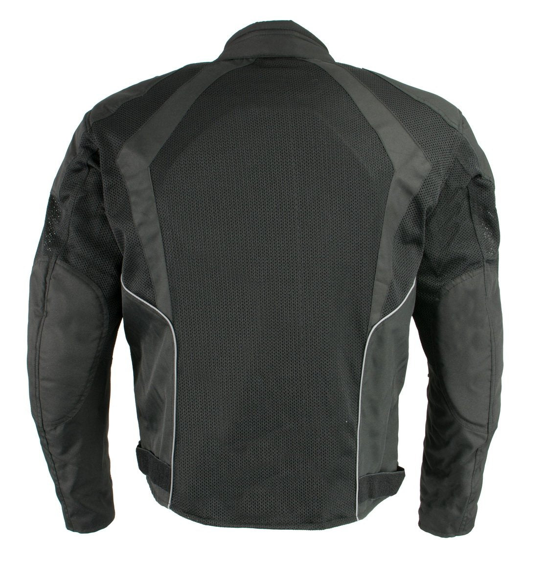 MPM1793 Black Armored Mesh Motorcycle Jacket for Men - All Season Biker Jacket