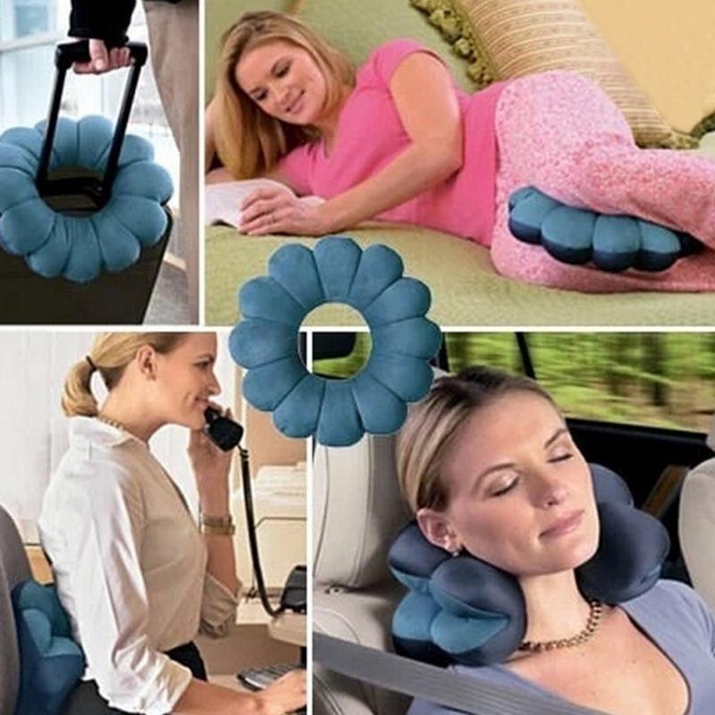 Neck Pillow Microbead Portable Pillow Use At Home Or On The Go To Support Your Neck Work Travel Pillow Comfortable Cushion for Neck Support Super Lightweight Portable Headrest Machine Washable Great for Airplane Chair Car Bed