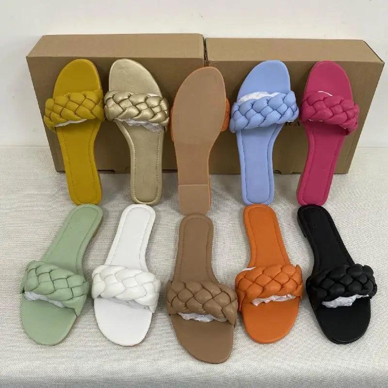 New 2021 Summer Sandals Flat Bottom Fashion Women Slides Sandals slipper -  Outdoor designer shoes for women