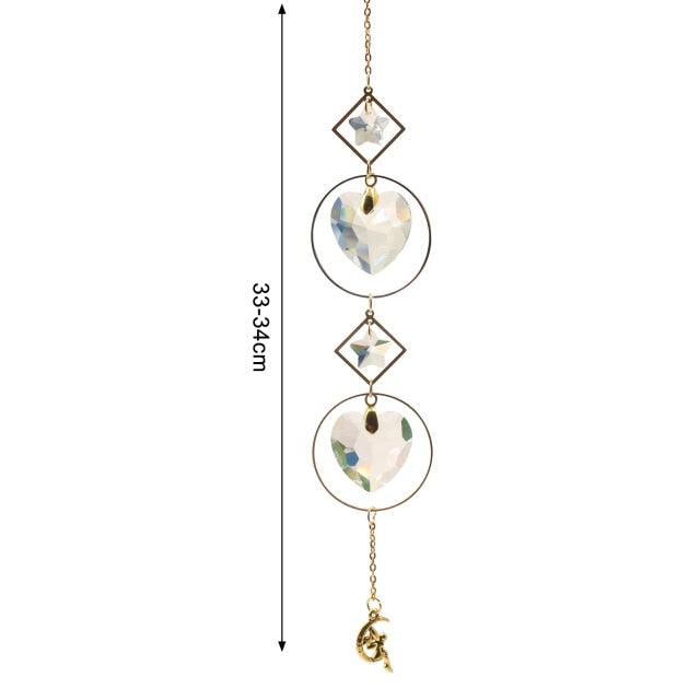 New Crystal Guardian Angel Wing  Sun-catcher Car Charm For Rear View Mirror Clear Window Rainbow Maker Collection With Crystal Wind Chimes For Home Garden Hanging Decoration Photography Prop