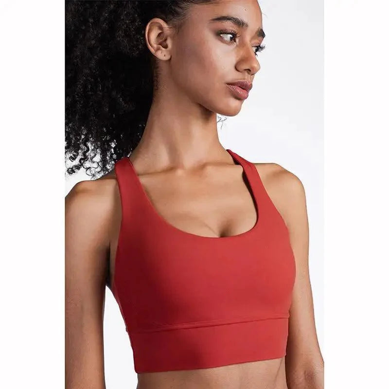 New High Quality Fabric Nylon Breathable Women Yoga Tops Bra Solid Color And Sports Wear Outdoor Exercise Clothes For Ladies