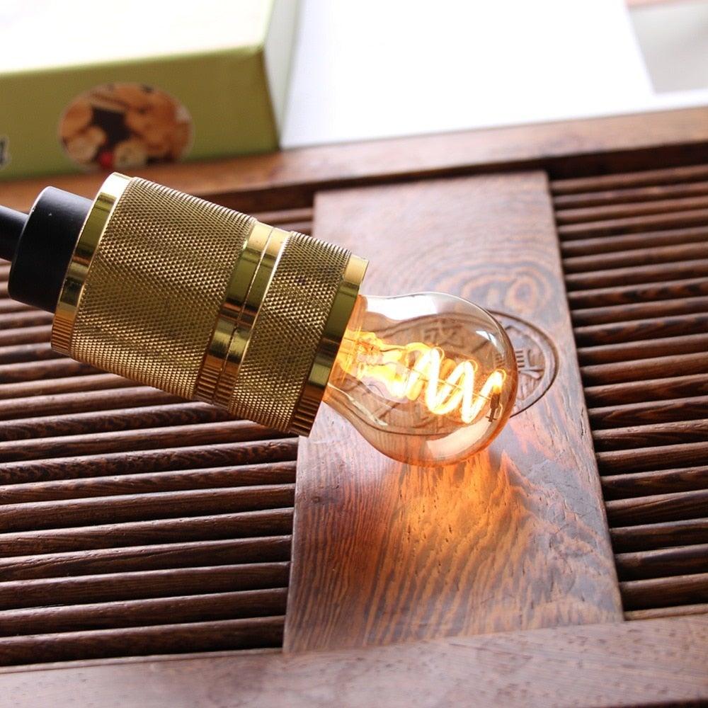 New Retro LED Spiral Filament Light Bulb Vintage Decorative Lamps Dimmable Edison Lamp LED Flexible Spiral Filament Edison Bulbs Vintage Amber Glass Reading Bedroom Decoration