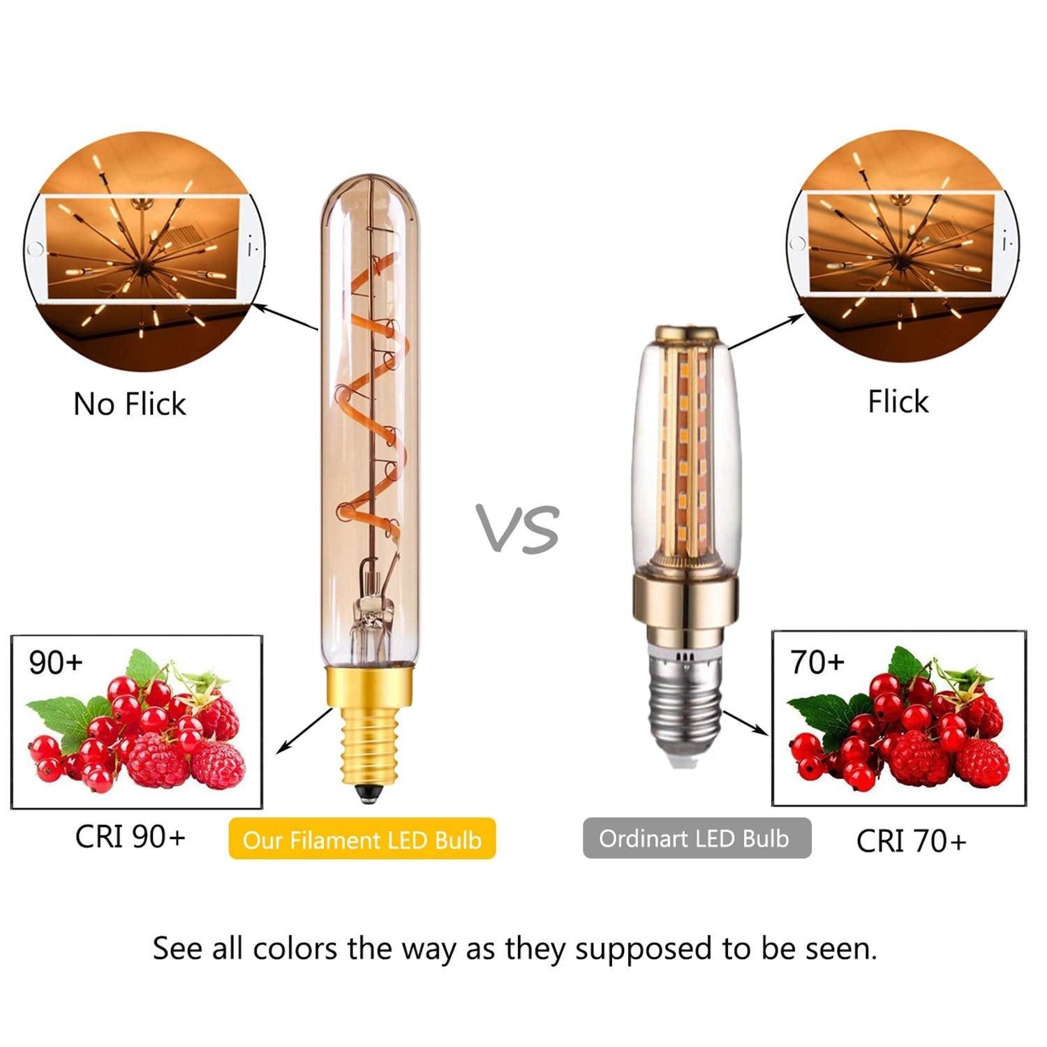 New Retro LED Spiral Filament Light Bulb Vintage Decorative Lamps Dimmable Edison Lamp LED Flexible Spiral Filament Edison Bulbs Vintage Amber Glass Reading Bedroom Decoration