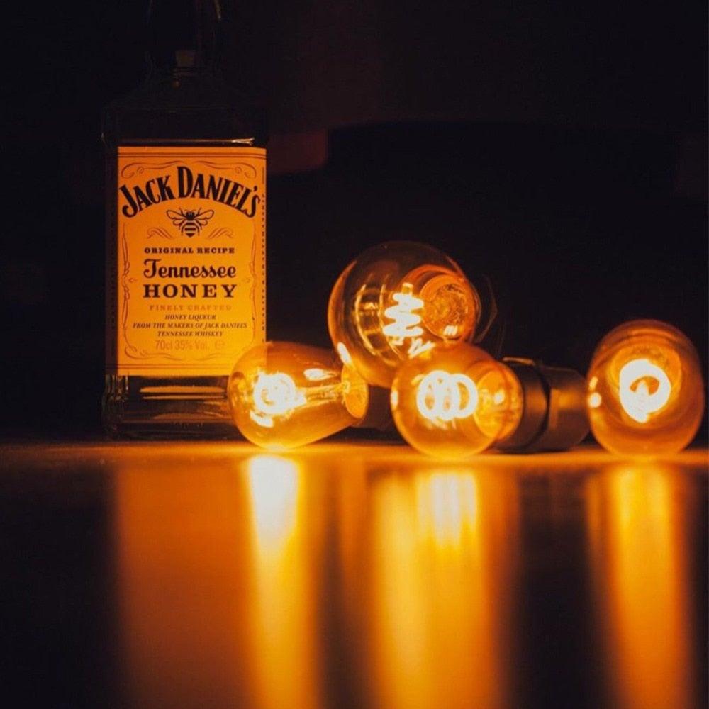 New Retro LED Spiral Filament Light Bulb Vintage Decorative Lamps Dimmable Edison Lamp LED Flexible Spiral Filament Edison Bulbs Vintage Amber Glass Reading Bedroom Decoration