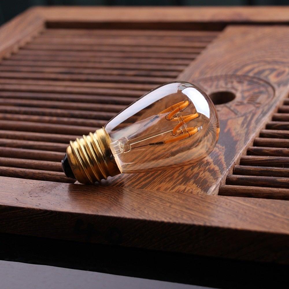 New Retro LED Spiral Filament Light Bulb Vintage Decorative Lamps Dimmable Edison Lamp LED Flexible Spiral Filament Edison Bulbs Vintage Amber Glass Reading Bedroom Decoration