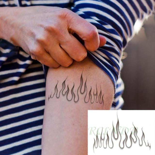 New Waterproof Temporary Sticker Tattoo Flame Heart Star Element Body Art Cute Small Tattoos For Kids Womens