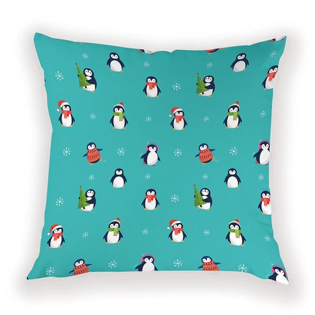New Year Christmas Decorations Pillows Cover Christmas Décor for Home Christmas Tree Snowflake Snowman Reindeer Home Decor Throw Pillow Case Cushion Cover Santa Merry Christmas Gift Xmas 45x45cm