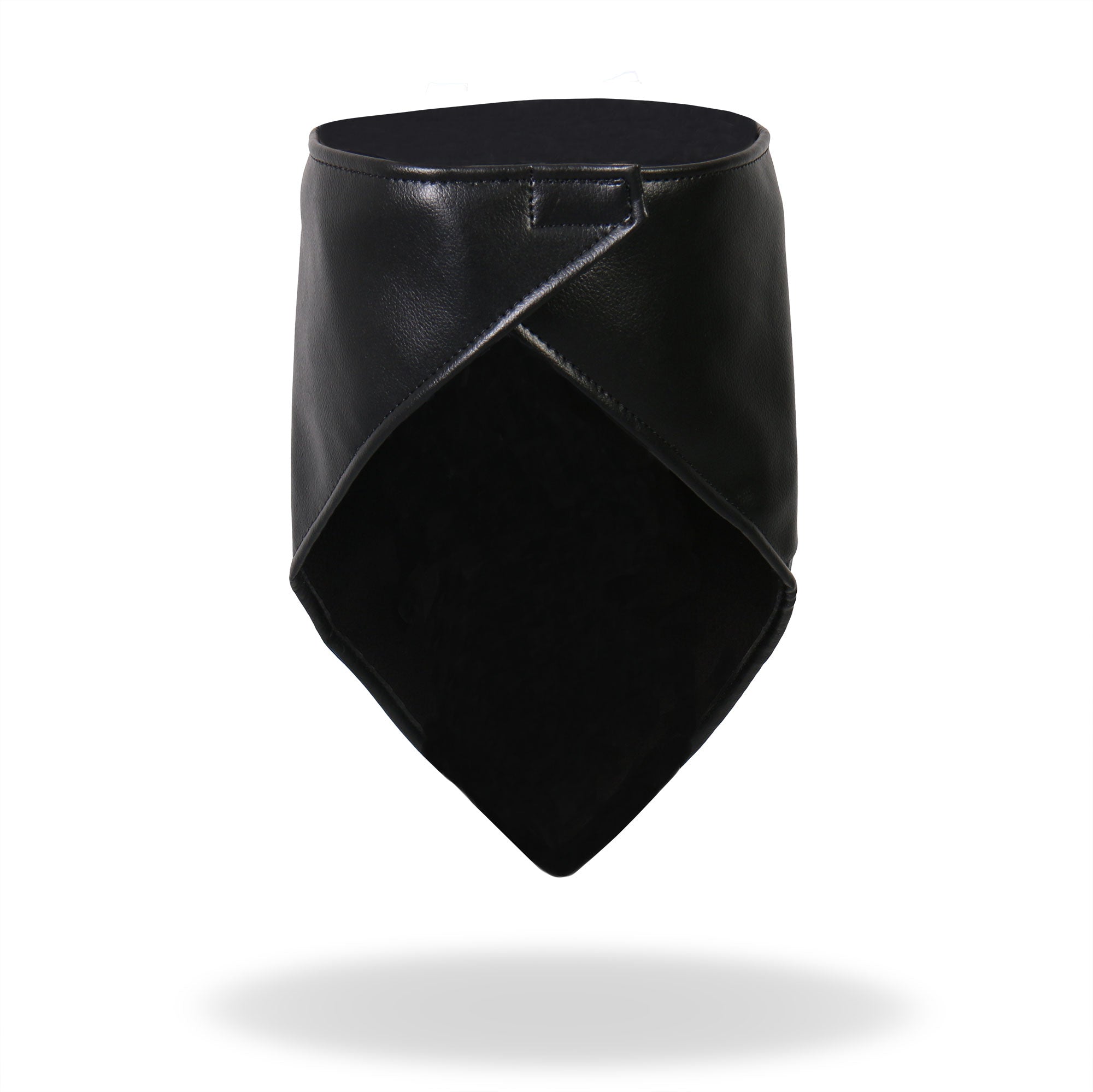 NWL1008 Black Leather Reflective Skull Neck Warmer with Fleece Lining