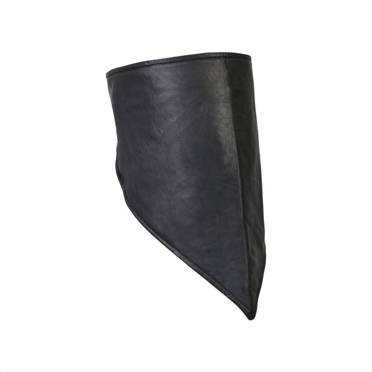 NWL1009 Black Soft Leather Neck Warmer with Fleece Lining