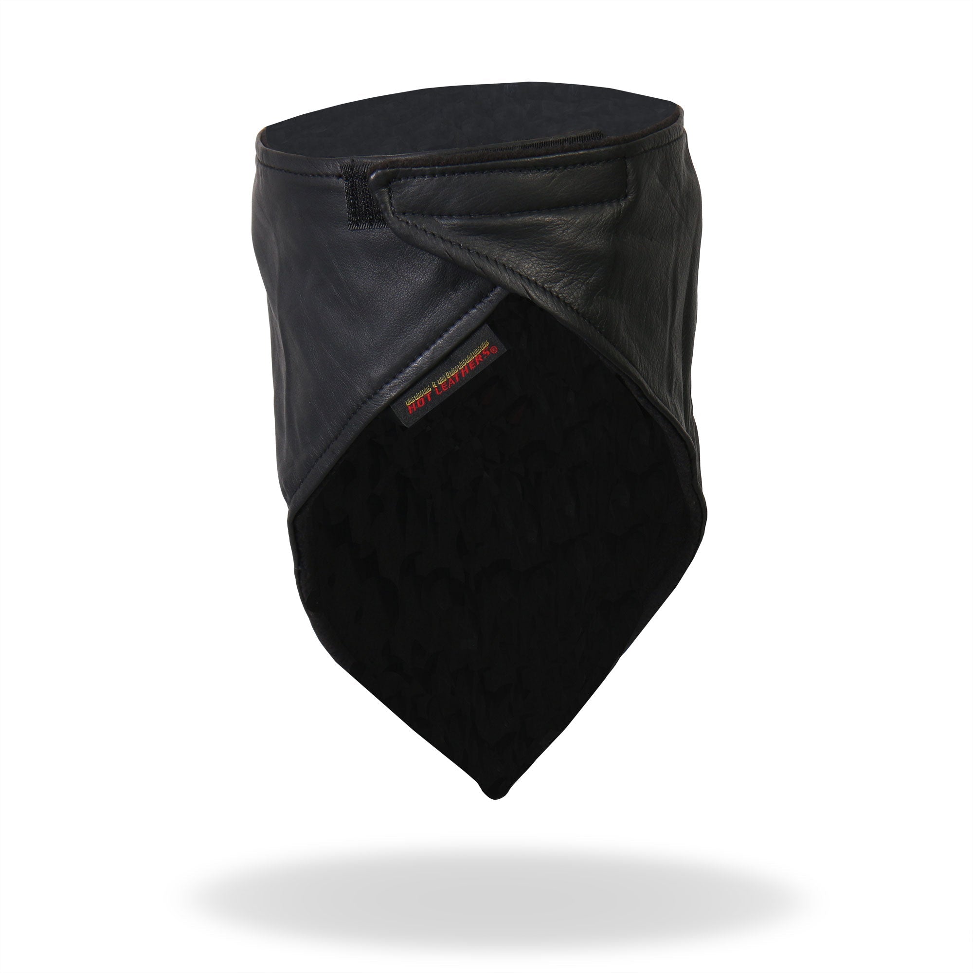 NWL1009 Black Soft Leather Neck Warmer with Fleece Lining