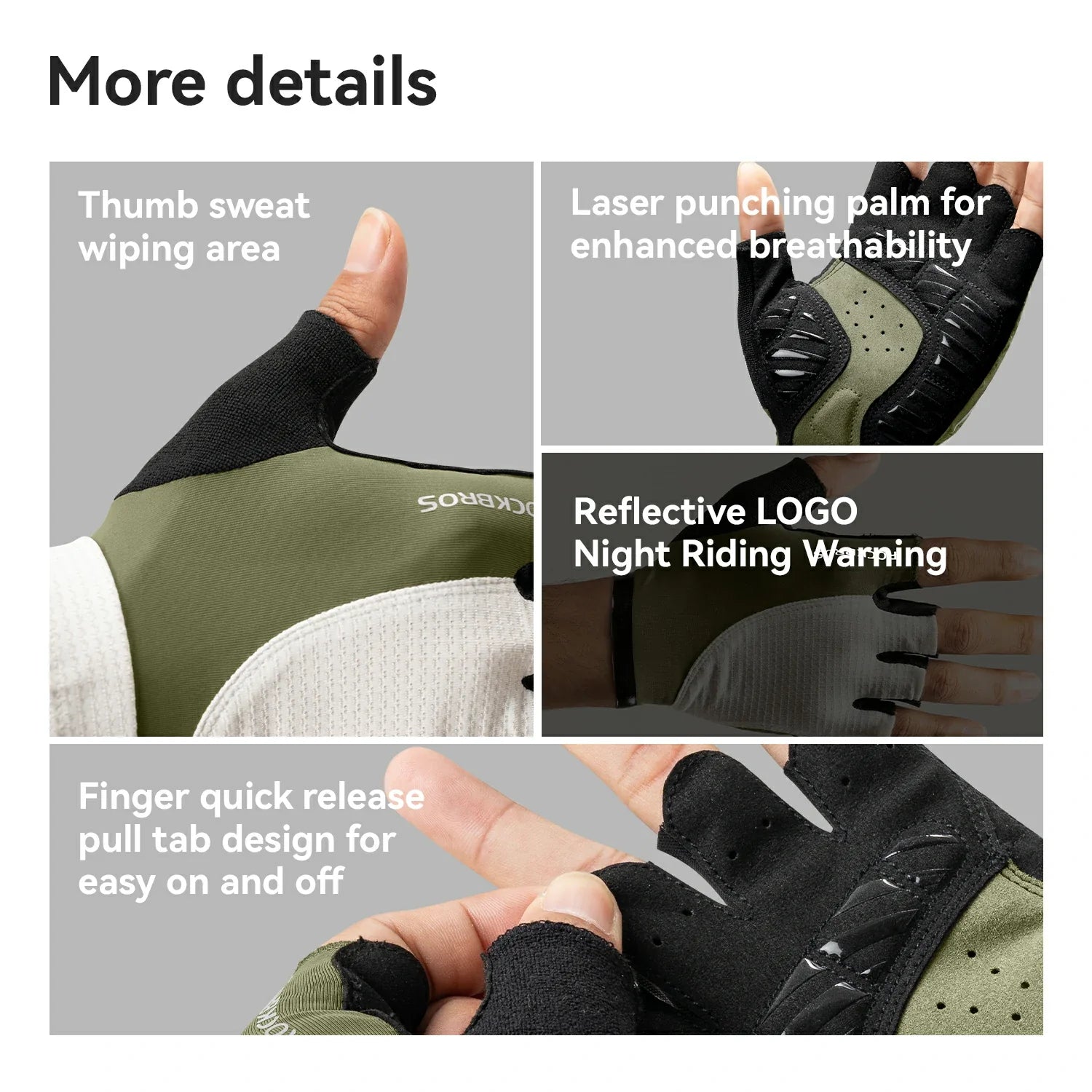 Photochromic Half Finger Cycling Gloves
