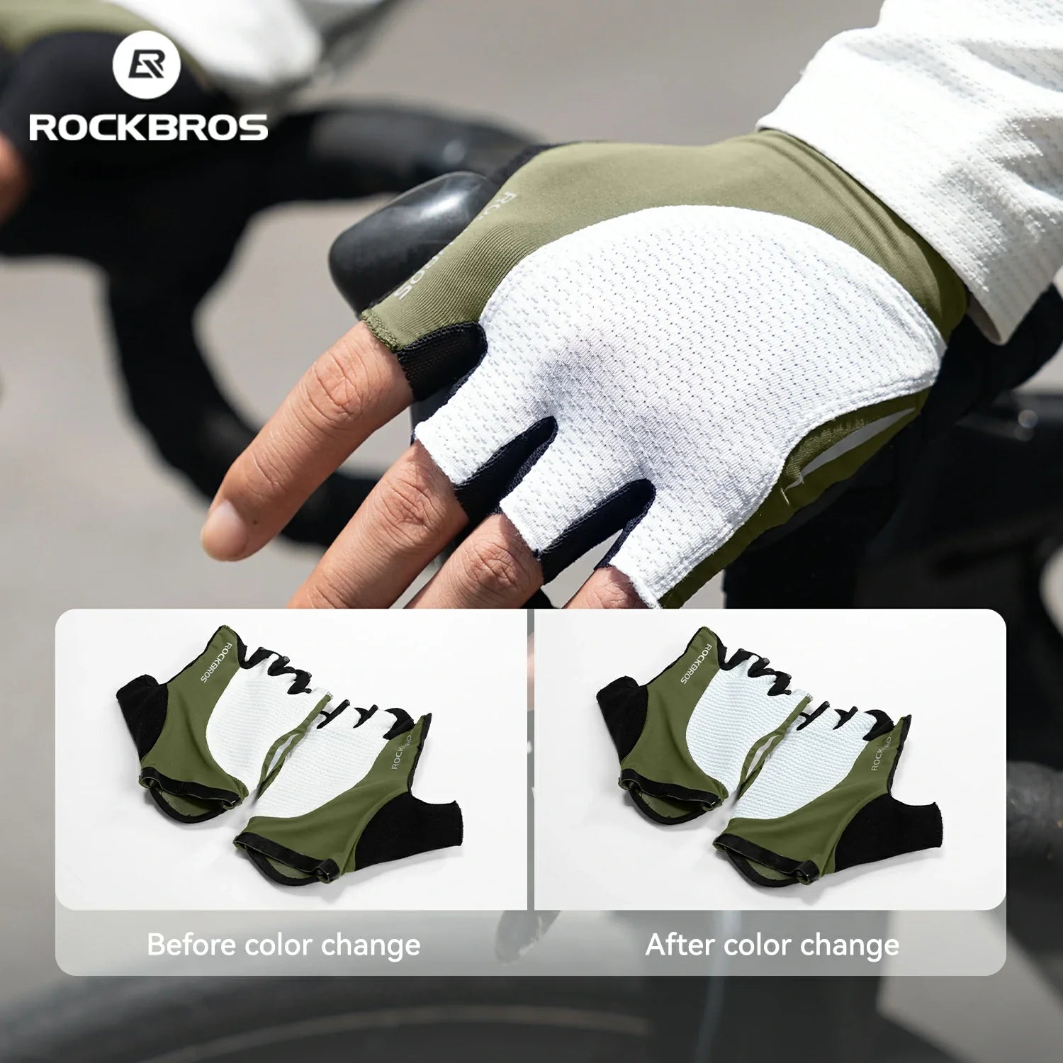 Photochromic Half Finger Cycling Gloves