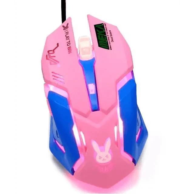 Pink Wire Mouse Design Pink Wired Gaming Mouse Girl Mouse 6 Buttons 3200 DPI USB Computer Mic ...