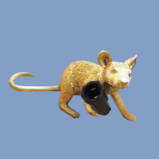Postmodern Resin Animal Rat Mouse Table Lamp Small Mini Mouse Cute LED Night Lights Home Décor Desk Lights Bedside Lamp Decorative Table Lamp Cute Study Lamps for Bedroom Décor