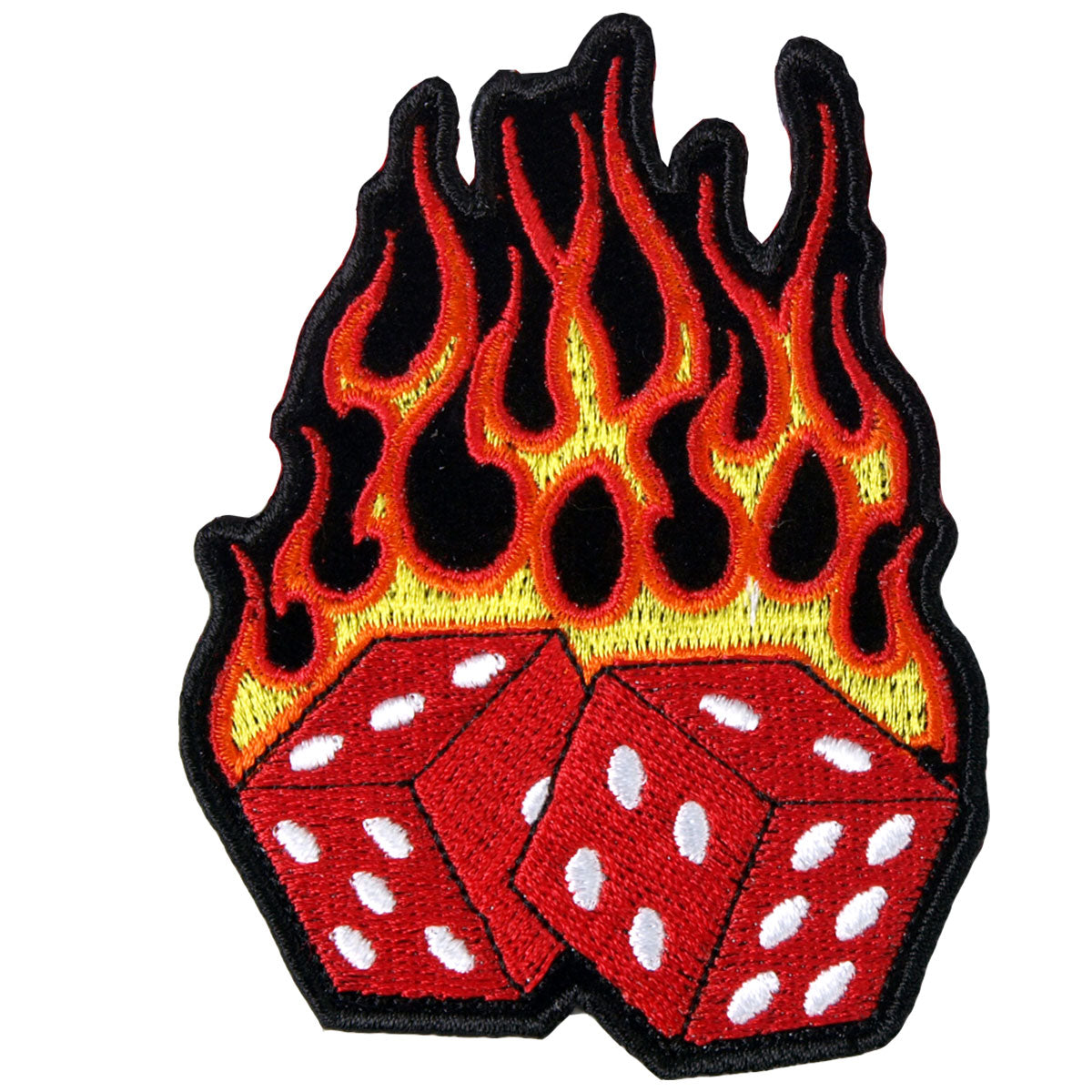 Flaming Dice 3" x 4" Patch