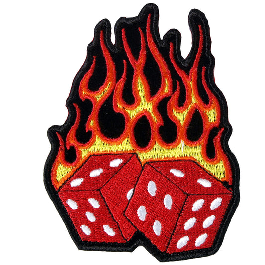 Flaming Dice 3" x 4" Patch
