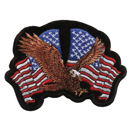PPA1580  Eagle 2 Flags Patch 4" x 3"