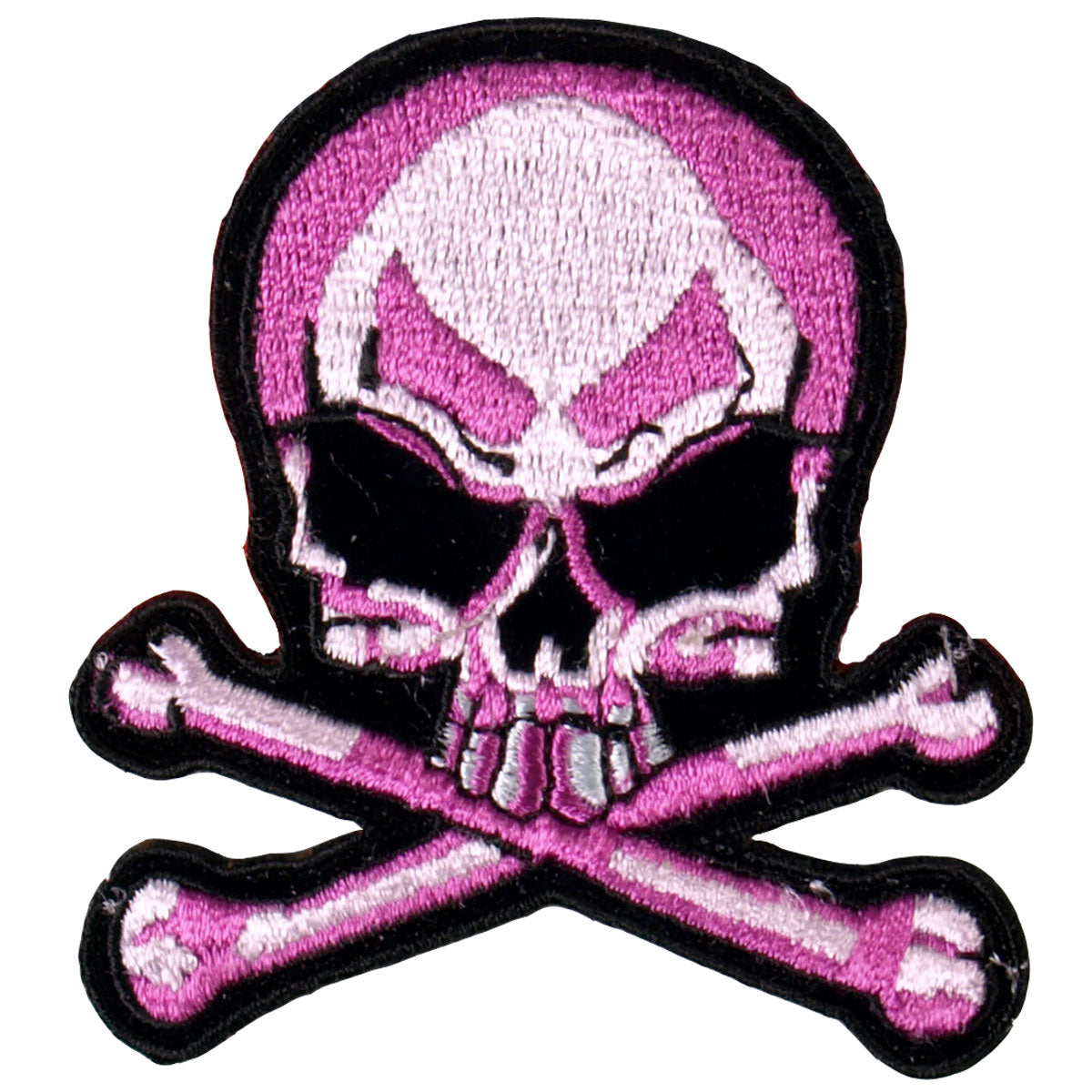 PPA1902  Pink Skull and Crossbones 3" x 3" Patch