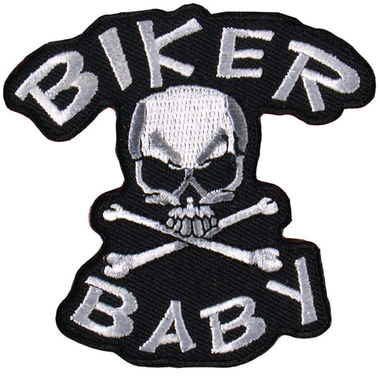 PPA2062  Biker Baby Skull n' Bone 3" x 3" Patch