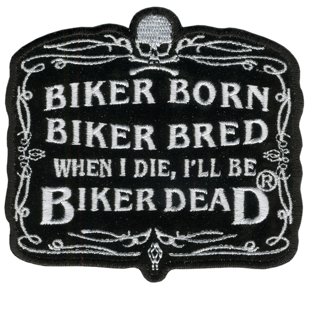 Biker Born 9" Patch