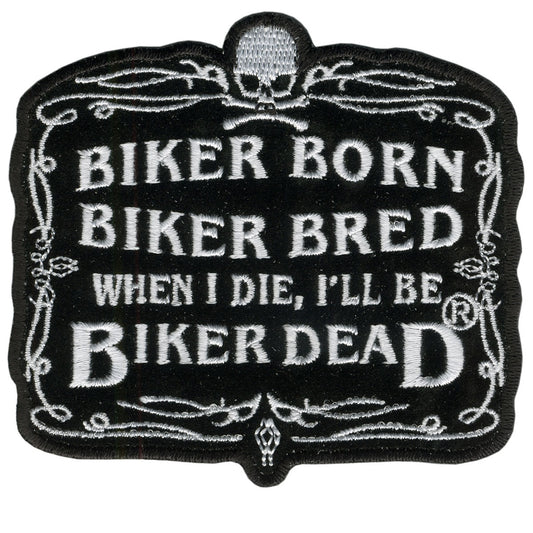 Biker Born 9" Patch