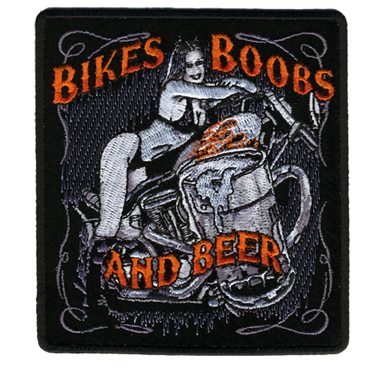 Bikes, Boobs & Beer 4" x 5" Patch