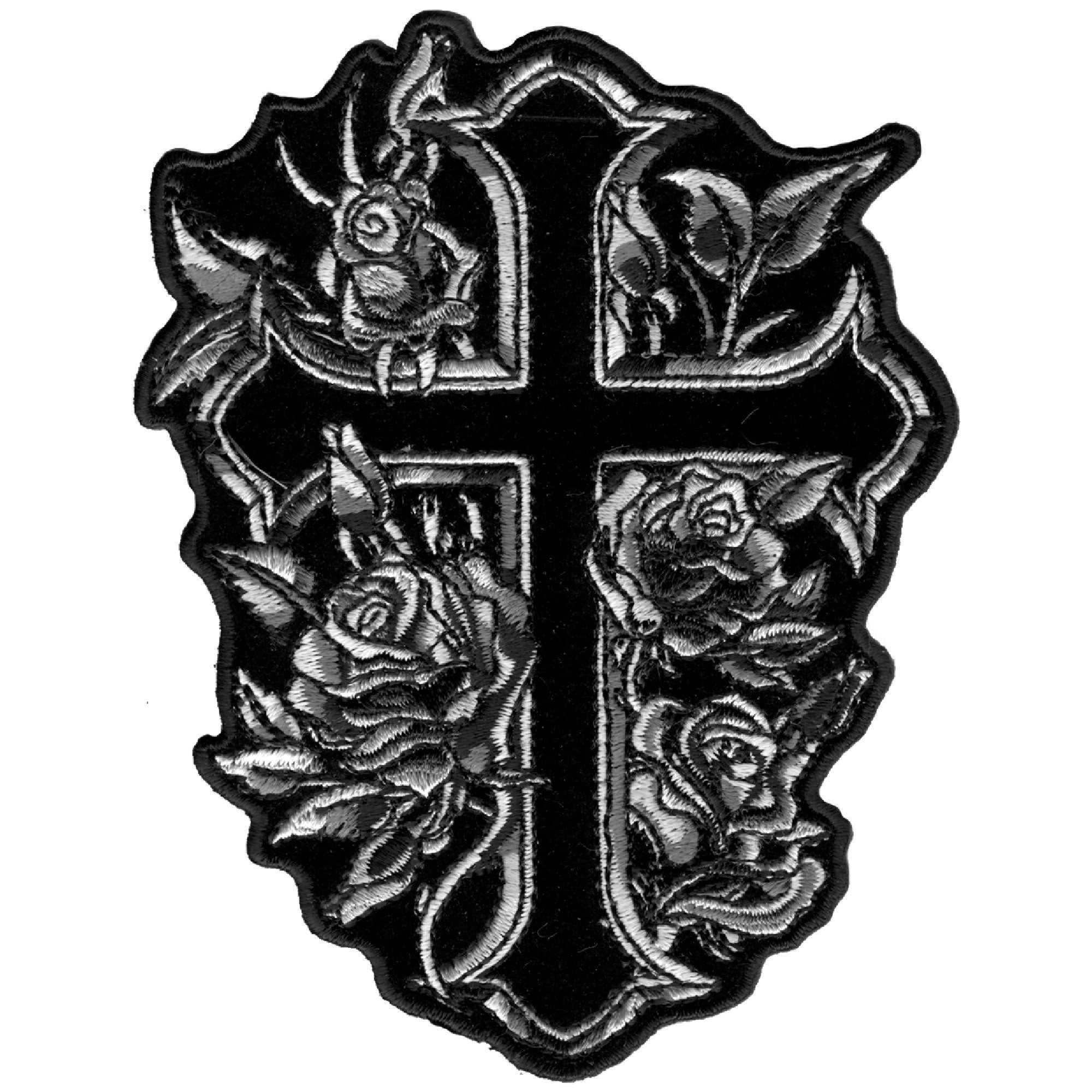 PPA6661 Cross and Roses 4" x 5" Patch