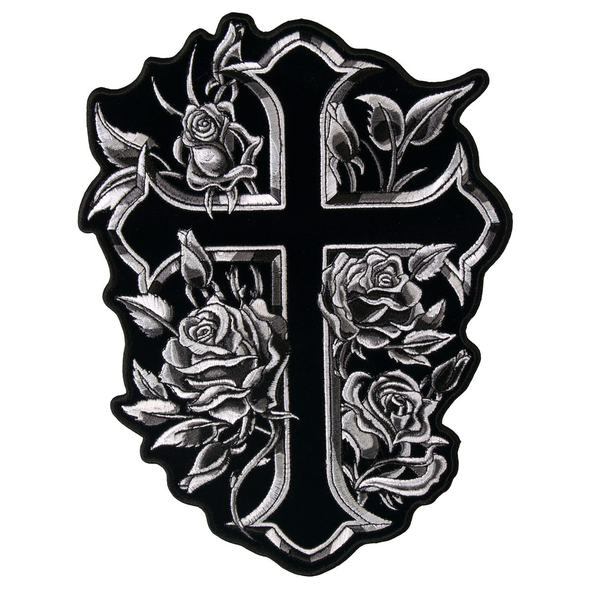 PPA6667 Cross and Roses 7" x 9" Patch