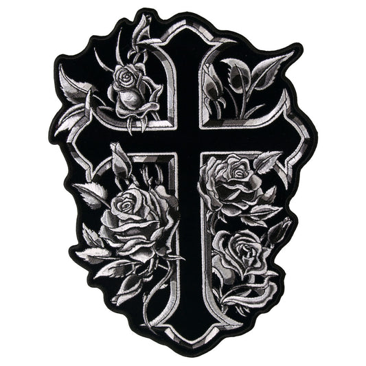 PPA6667 Cross and Roses 7" x 9" Patch