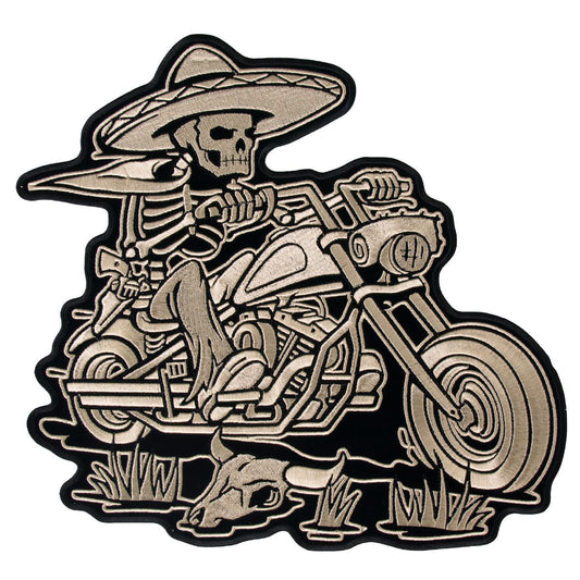 PPA6827 Sombrero Skeleton Rider 11" x 10" Patch