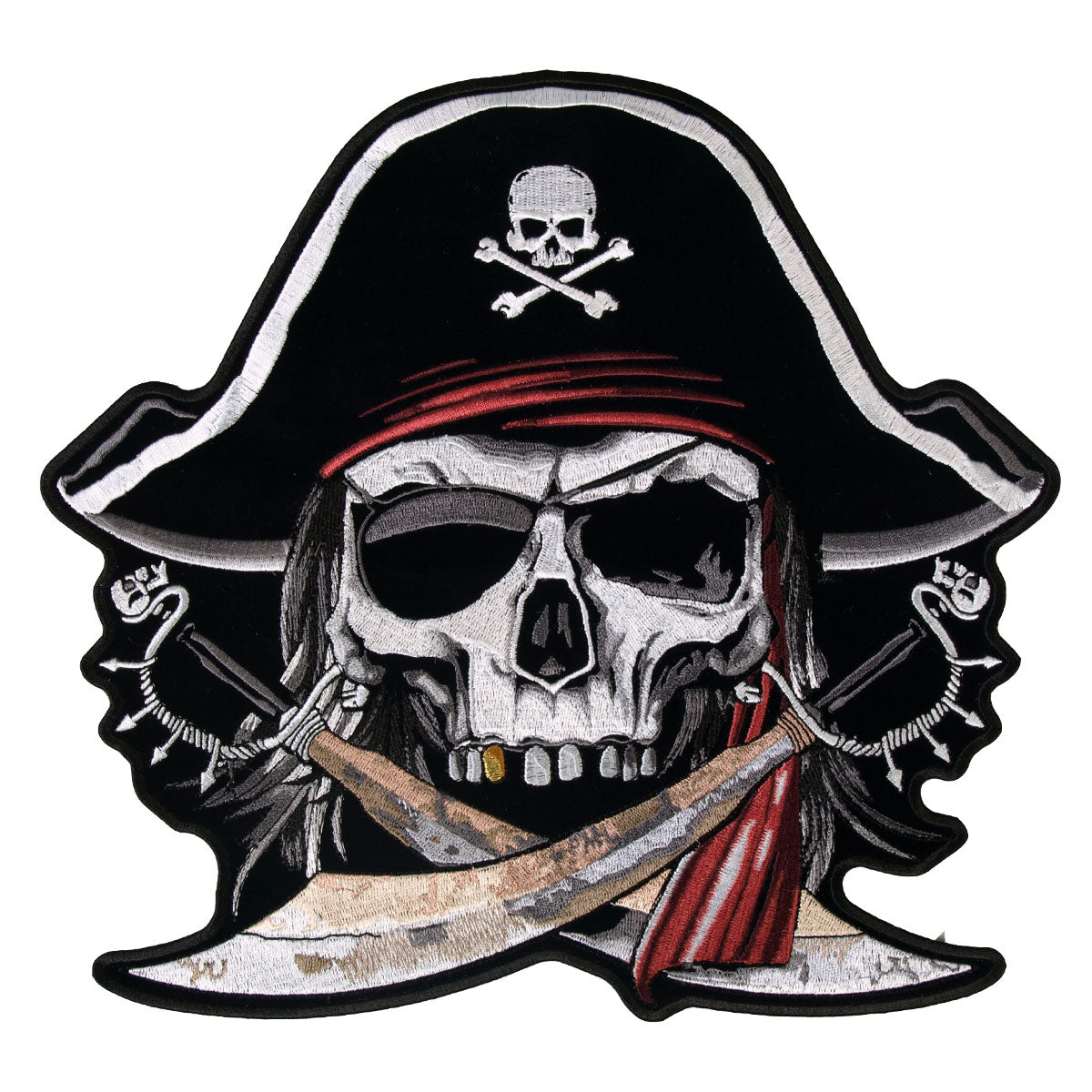 Pirate Skull 11" x 10" Patch