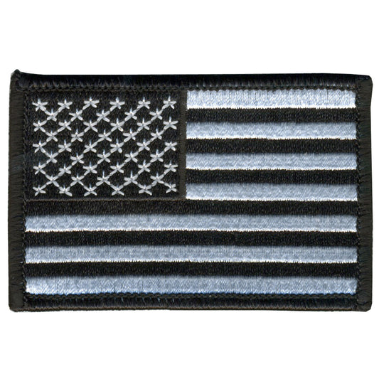 PPA7022 Black and White American Flag 5" x 3" Patch