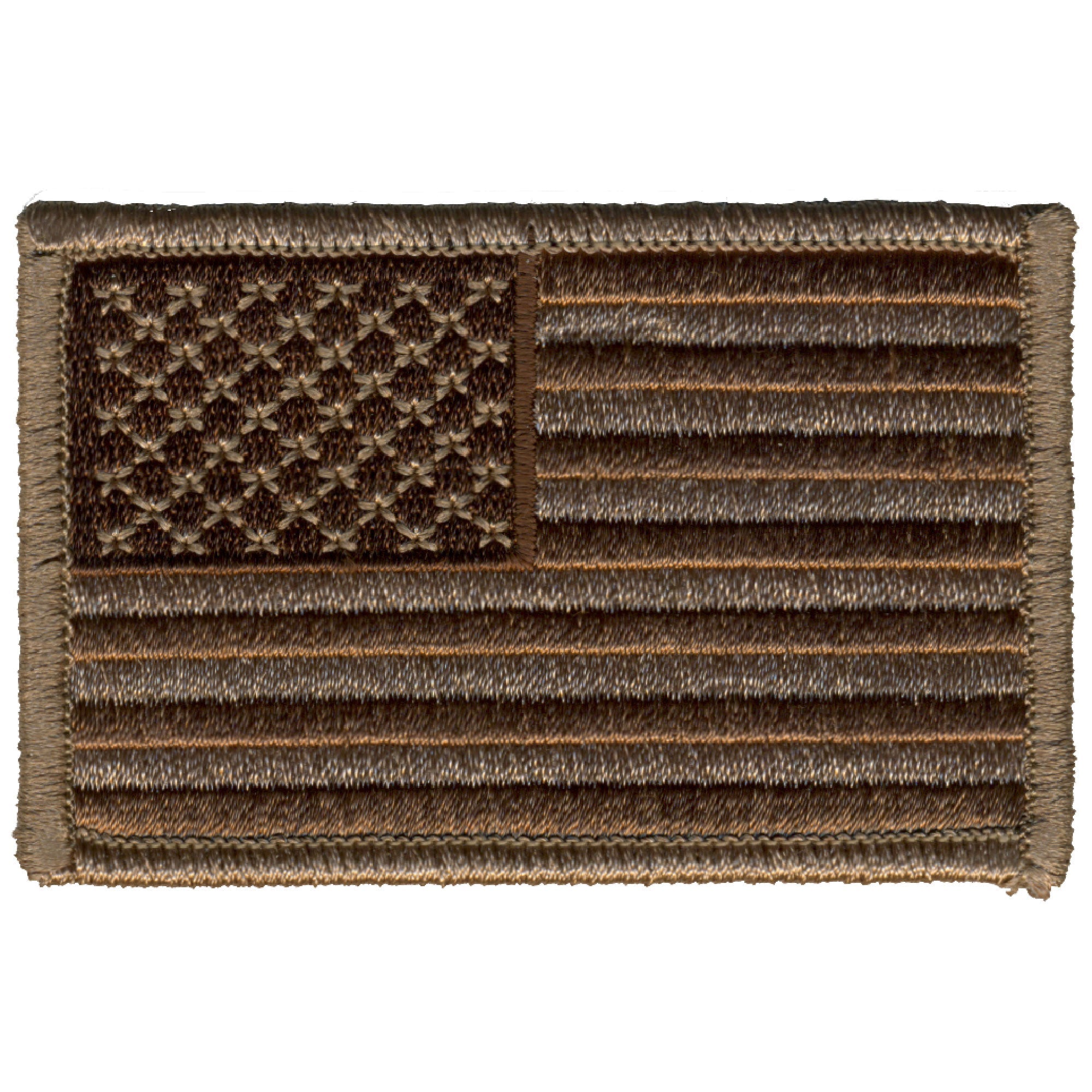 PPA7031 Brown American Flag 3" x 2" Patch