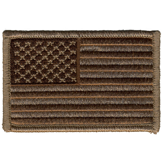 PPA7031 Brown American Flag 3" x 2" Patch