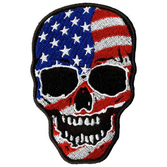 3" x 4" American Flag Skull Patch