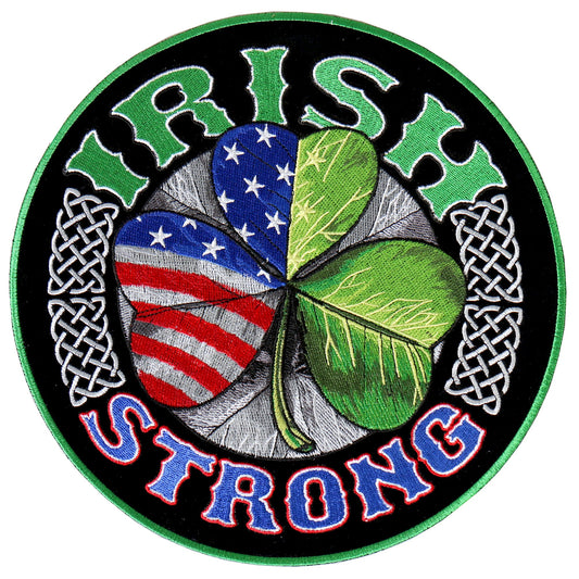 Irish Strong Shamrock Flag 9"X9" Circle Patch PPA8037