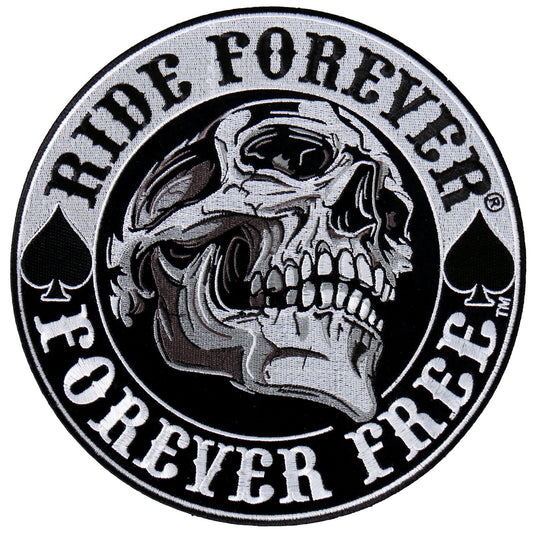 PPA8217 Ride Forever, Forever Free Skull 9" x 9" Patch