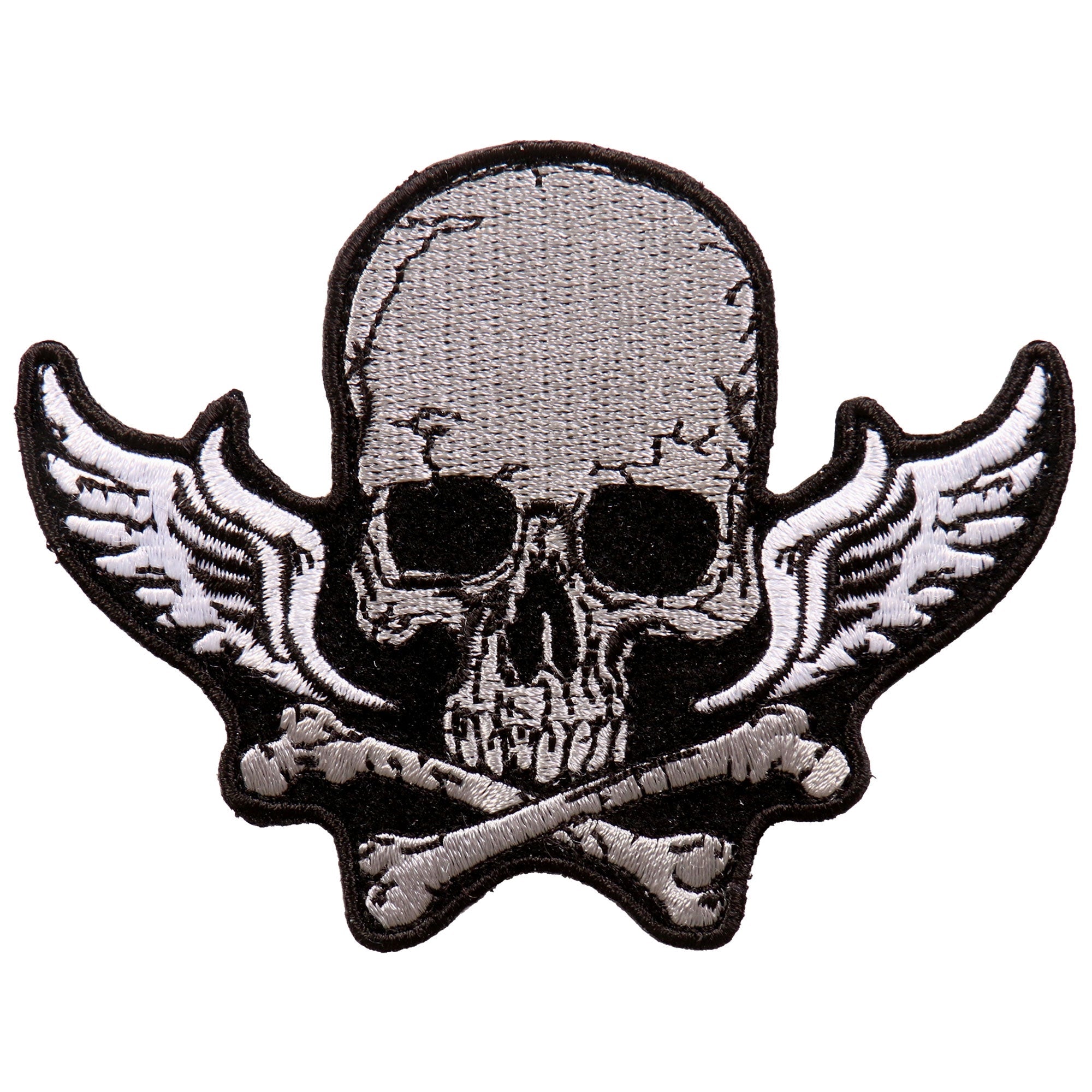 PPA9640 Skull Bones and Wings 4"x3" Patch