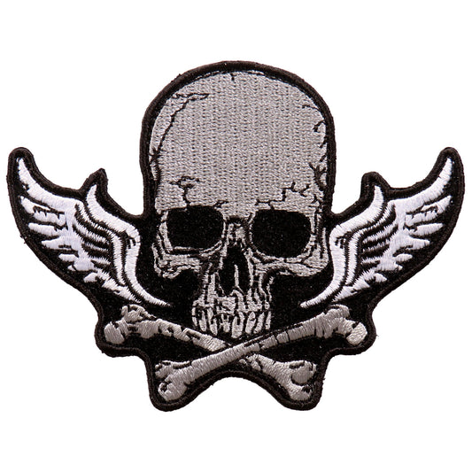 PPA9640 Skull Bones and Wings 4"x3" Patch