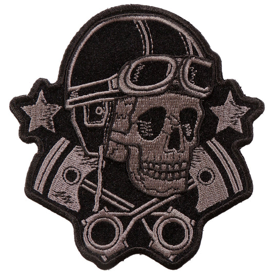 PPA9743 Goggles Skull and Stars 4"x4" Patch