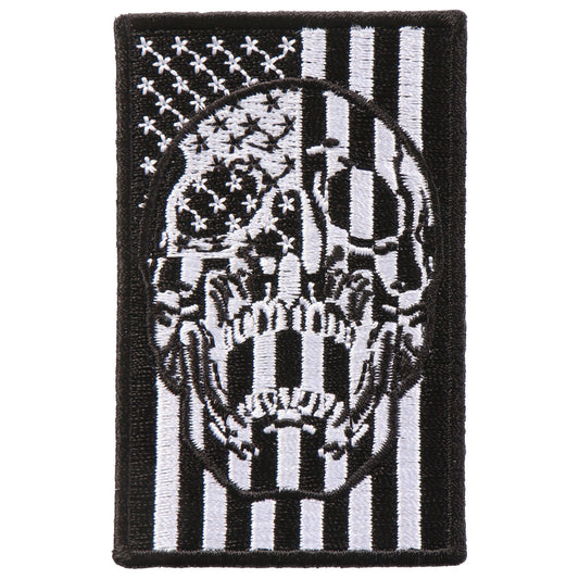 PPA9880 American Flag Skull 2"x3" Patch
