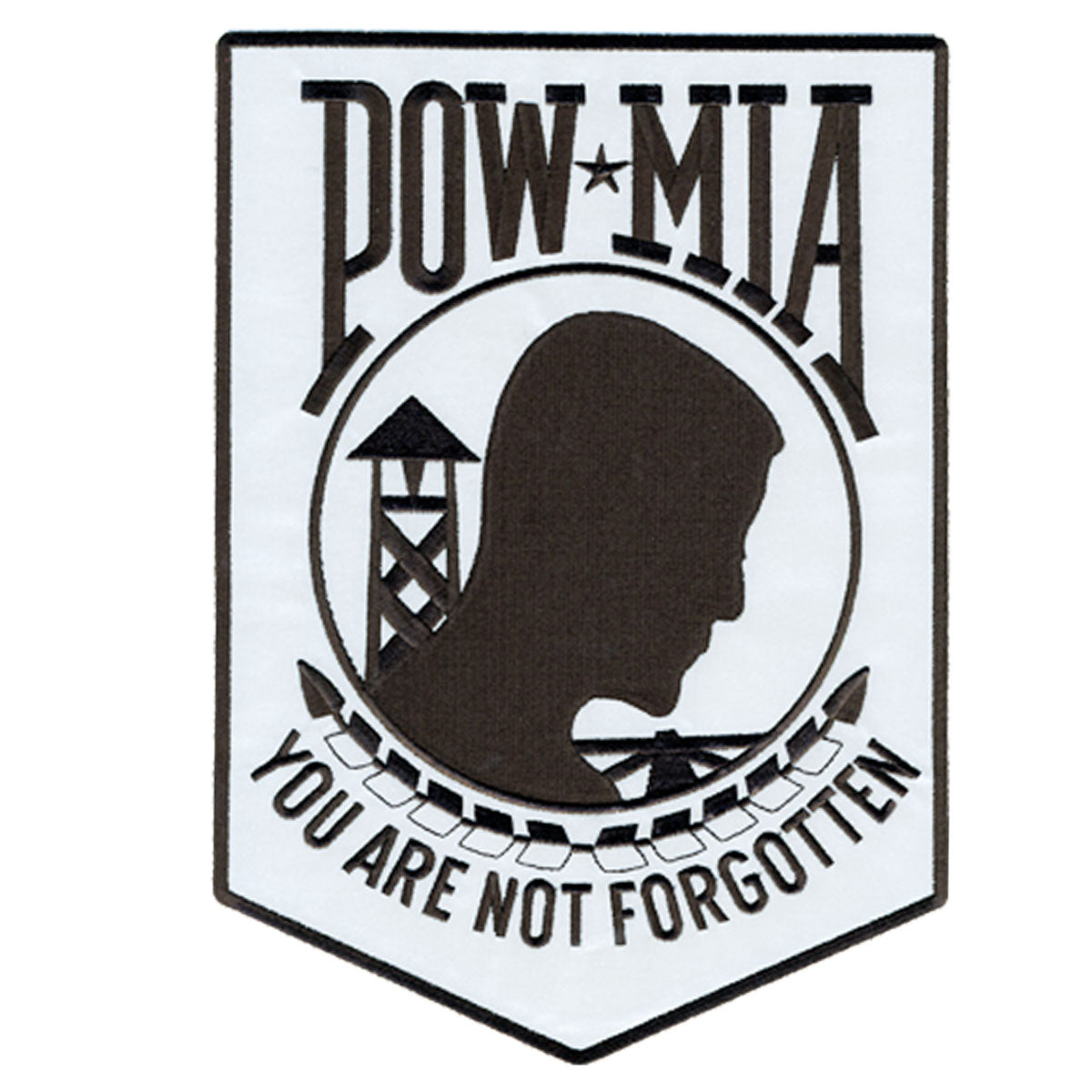 PPB1020 POW MIA Reflective Safety 3” x 4” Patch