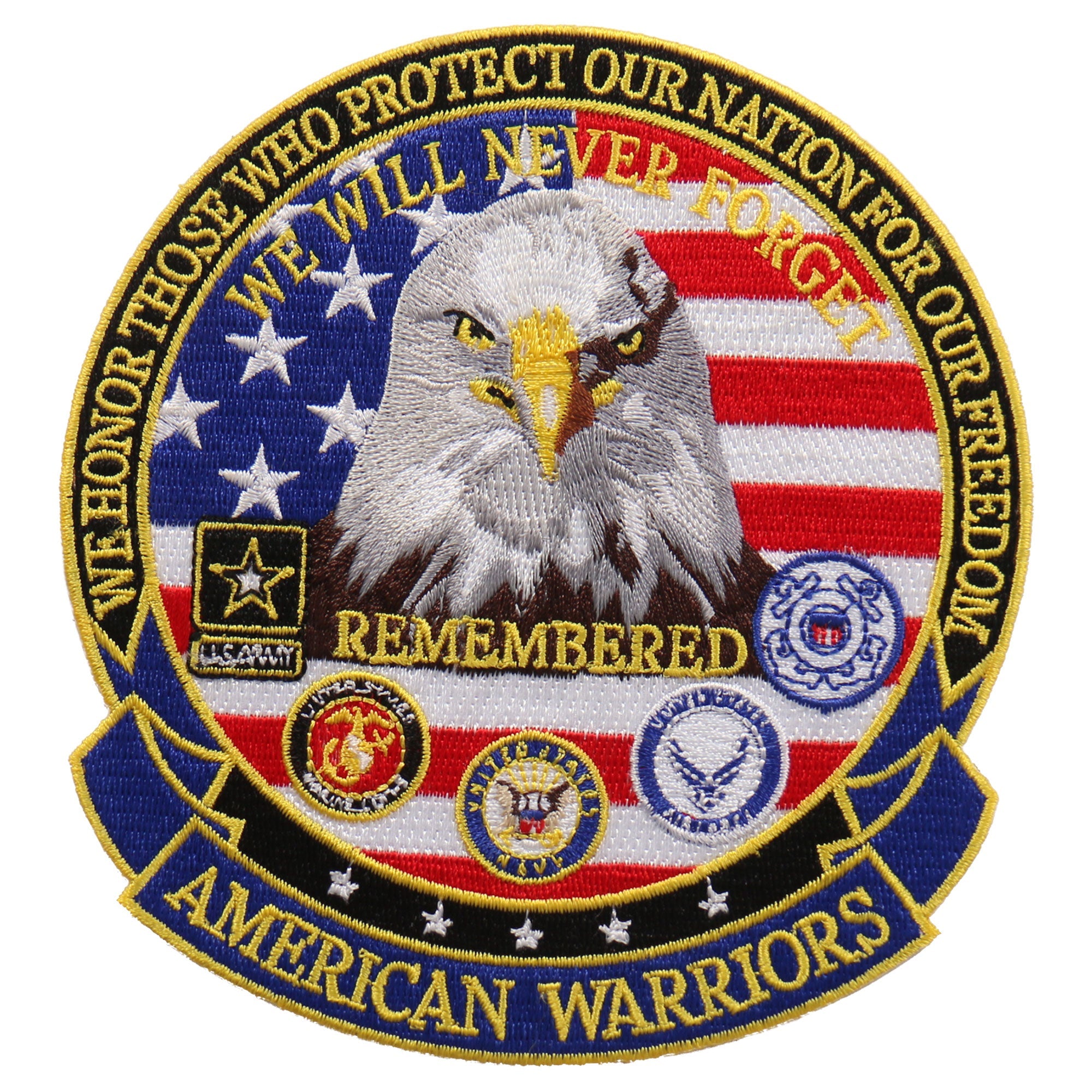 We Honor American Warriors es 5" x 5" Patch