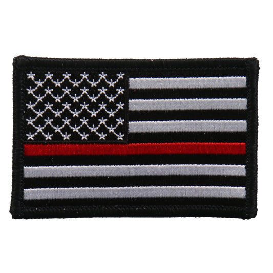 PPF5112 Flag Thin Red Line Embroidered 3"x2" Patch