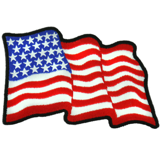 PPL3812 Wavy U.S. Flag 4" x 3" Patch