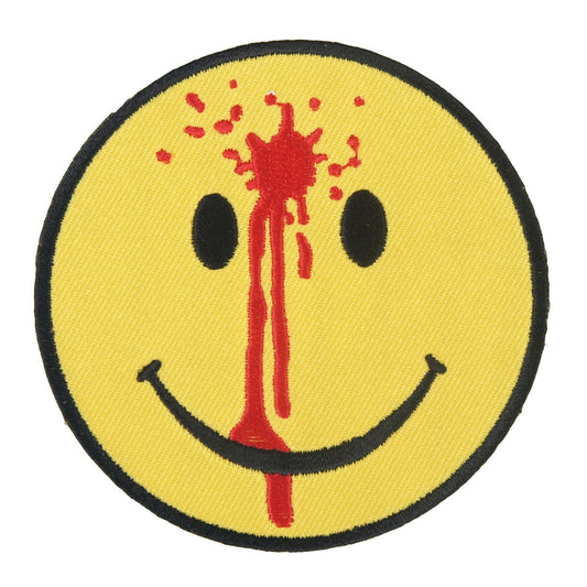 PPL9328  Smiley Face Bullet Hole Embroidered 3" x 3" Patch