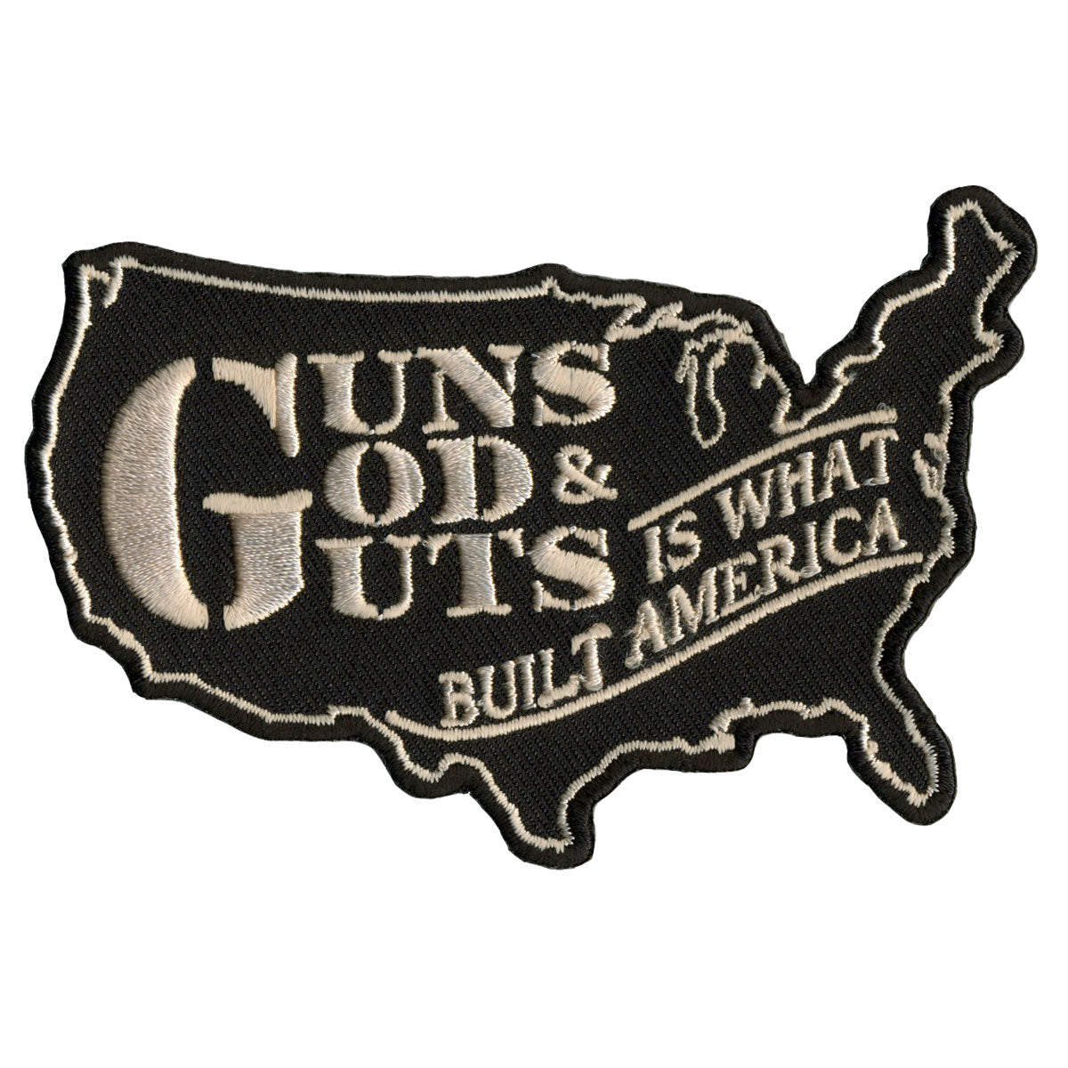 PPL9367 Guns, God and Guts 4" x 3" Patch
