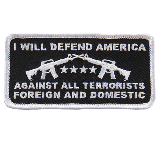 PPL9579 I Will Defend America 4"x2" Patch