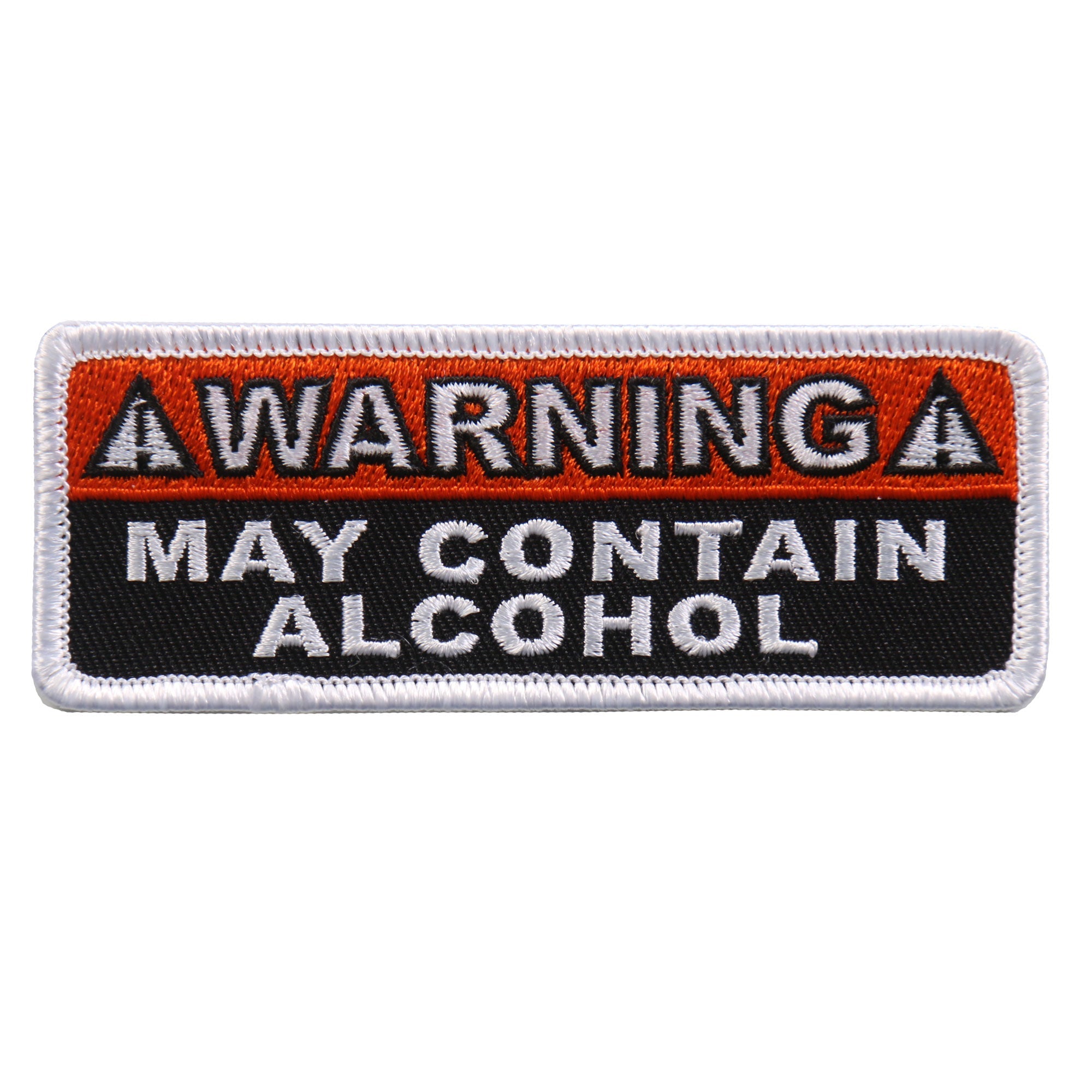 PPL9597 Warning May Contain Alcohol 4"x1" Patch