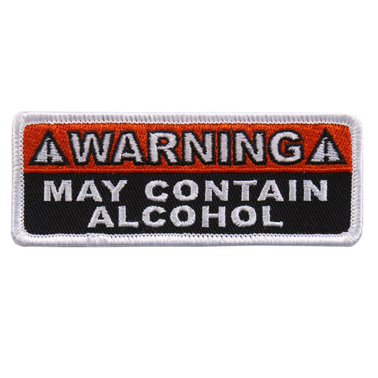 PPL9597 Warning May Contain Alcohol 4"x1" Patch